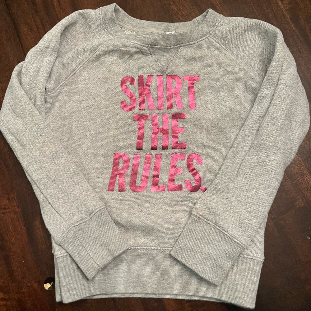 Kate spade toddler girls “SKIRT THE RULES” sweatshirt.